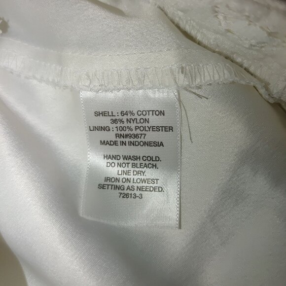 Allen B. By Allen Schwartz White Lace Skirt Size 16 Cotton/Polyester Blend Women - Picture 6 of 6